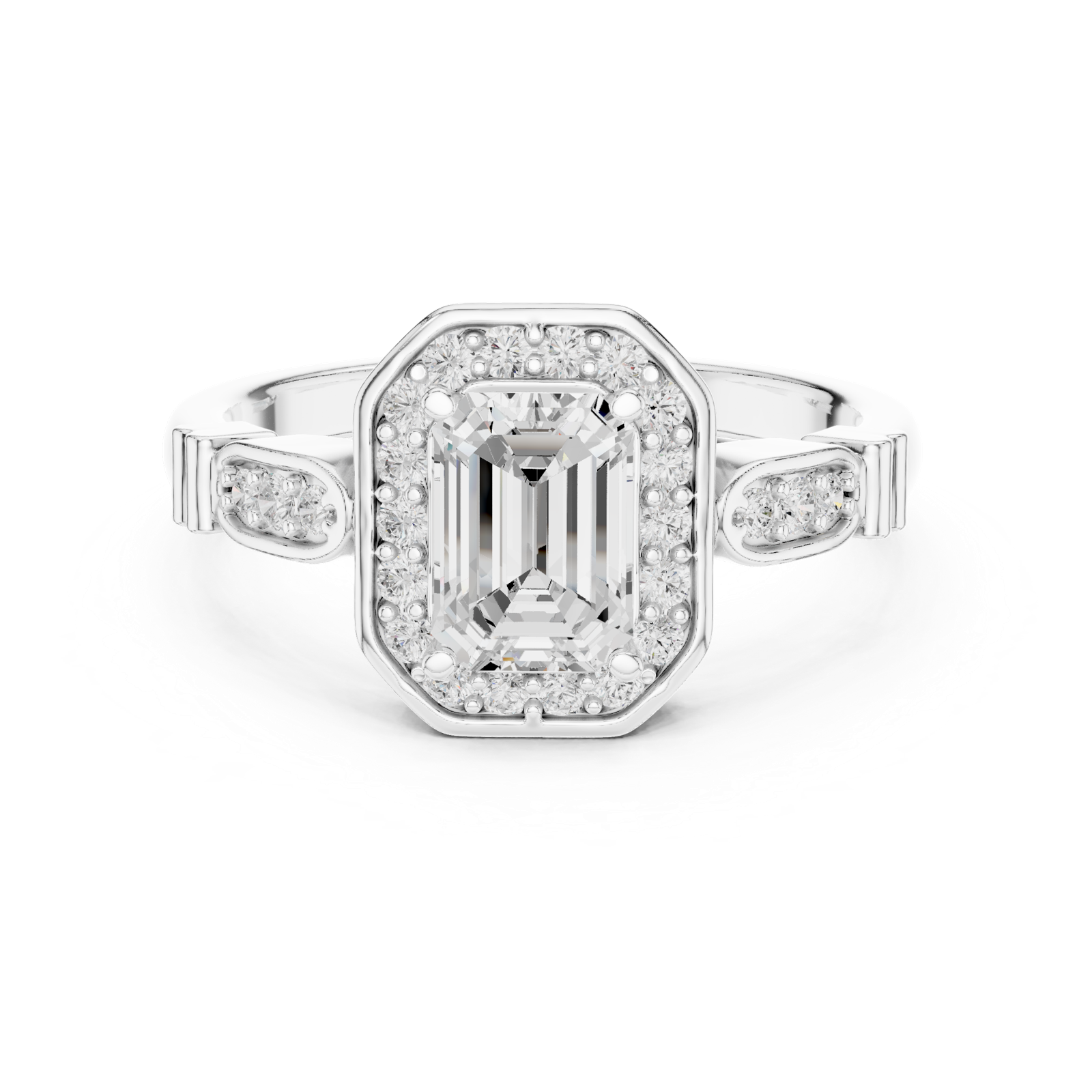 Gold Ring LR-0270, White Gold, view 4
