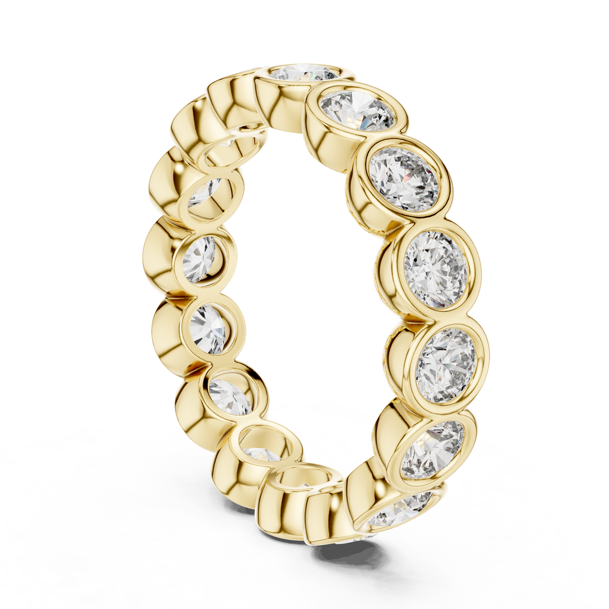 14K Solid Gold Lab Diamond Eternity Ring, Yellow Gold, view 1