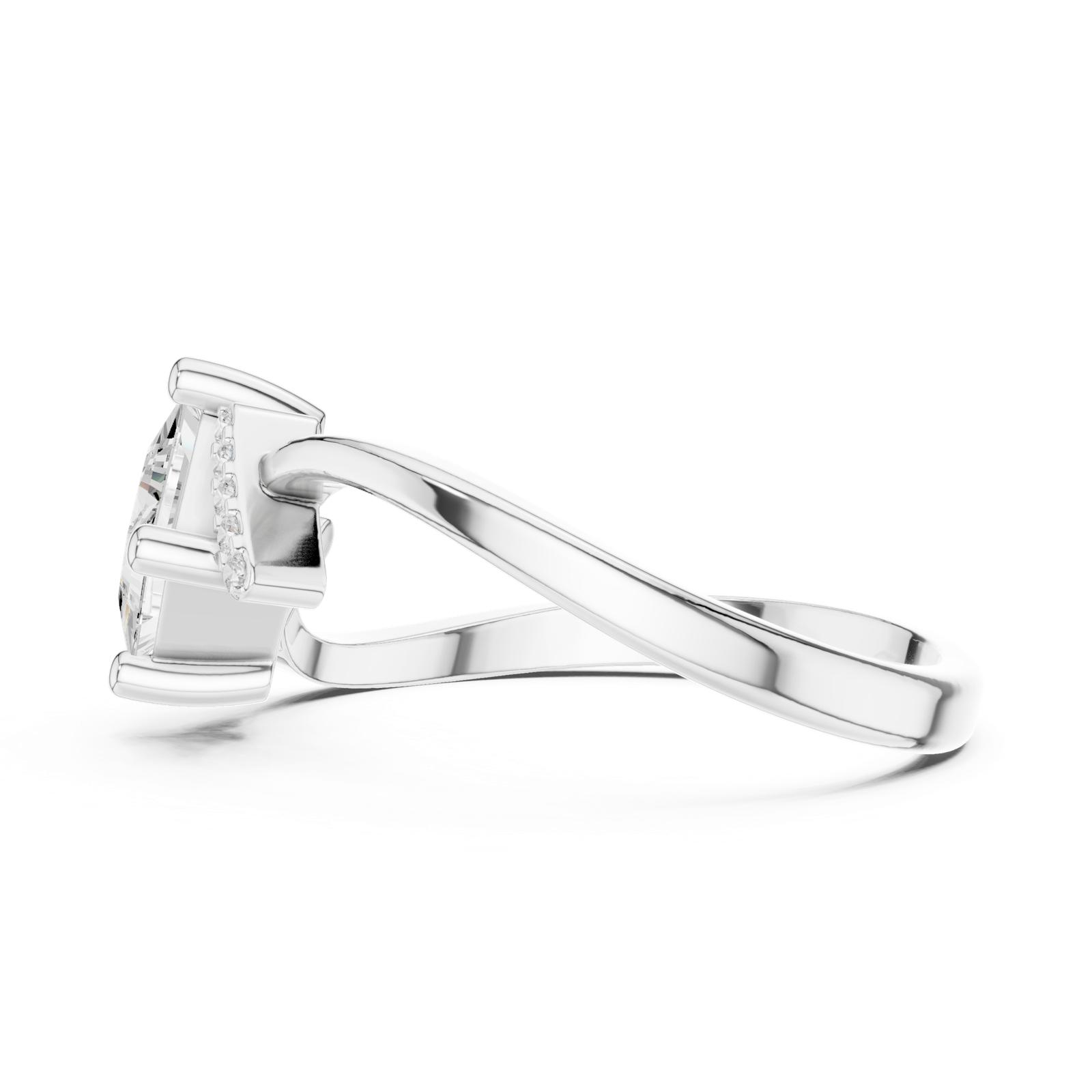 Gold Ring DDLR-507, White Gold, view 3