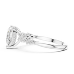 Gold Ring DDLR-168, Pear center stone, White Gold, view 3