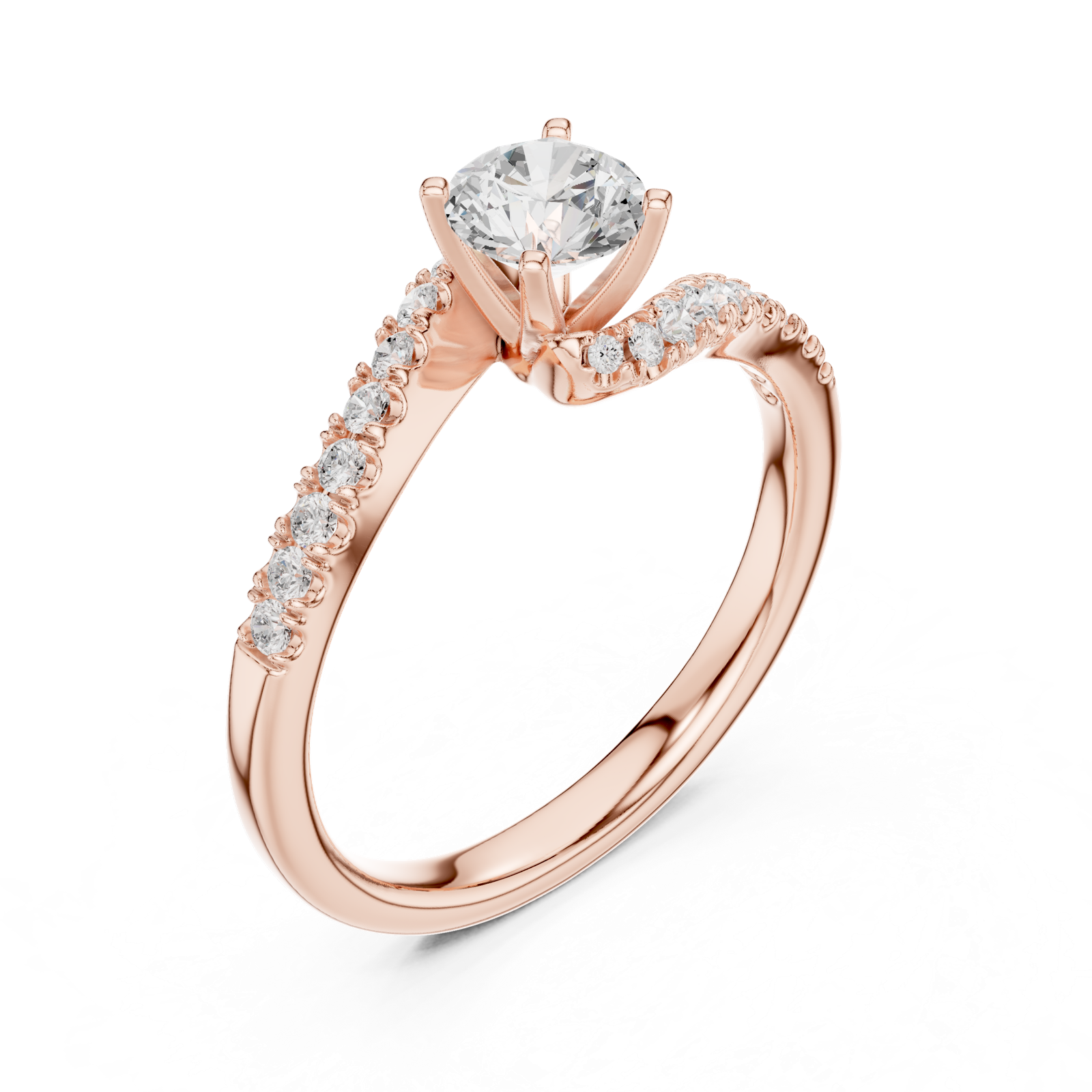 Gold Ring LR-0320, Rose Gold, view 2