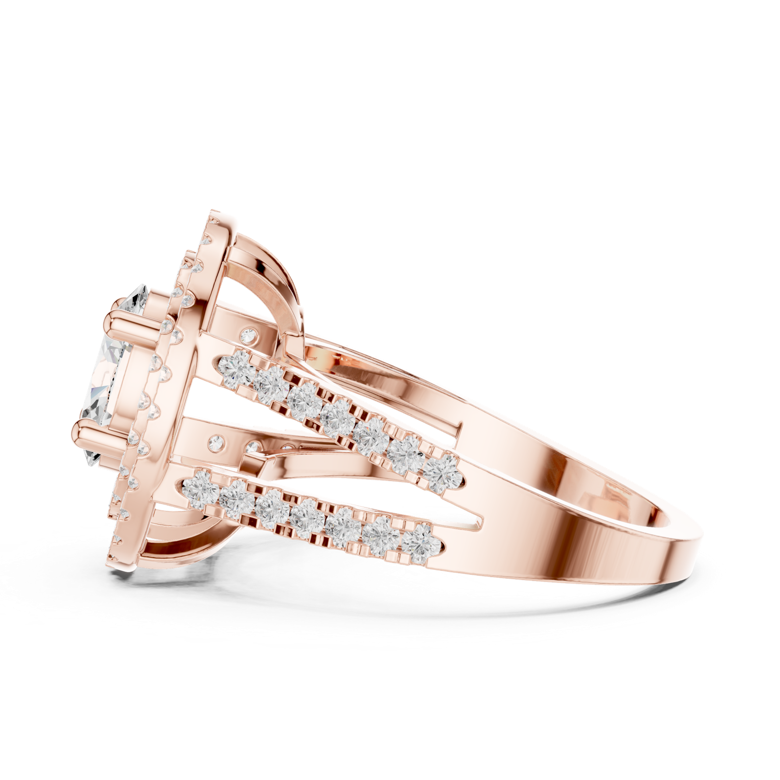 Gold Ring DDLR-348, Rose Gold, view 3