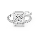 Gold Jewelry L35-39, Princess center stone, White Gold, view 4