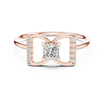 Gold Ring HLR-198, Rose Gold, view 4
