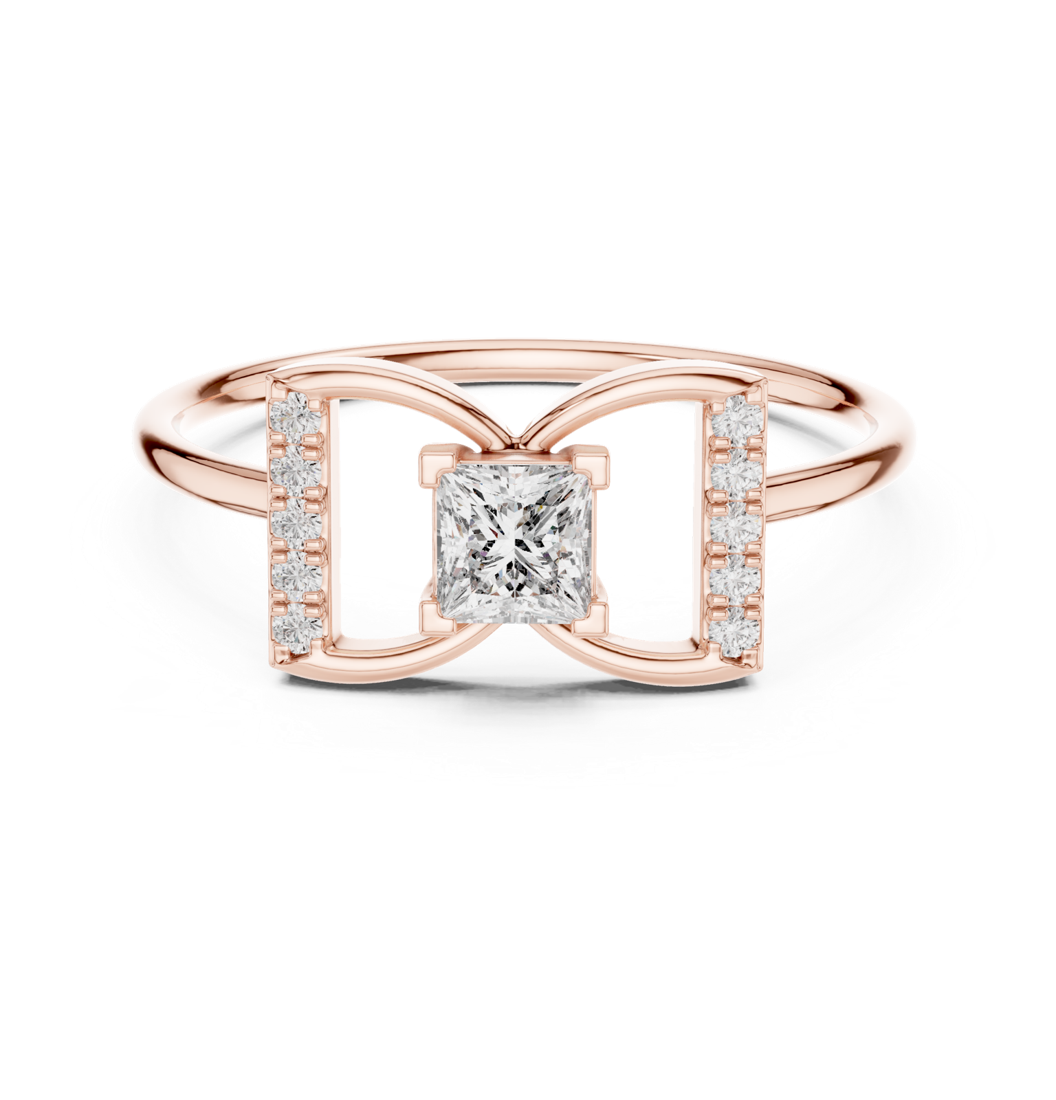 Gold Ring HLR-198, Rose Gold, view 4
