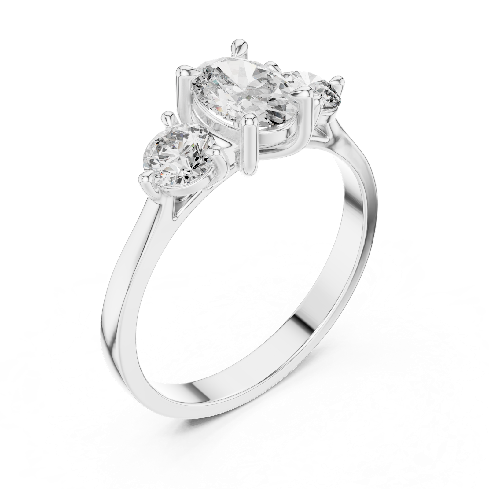 Gold Ring HLR-19, White Gold, view 2