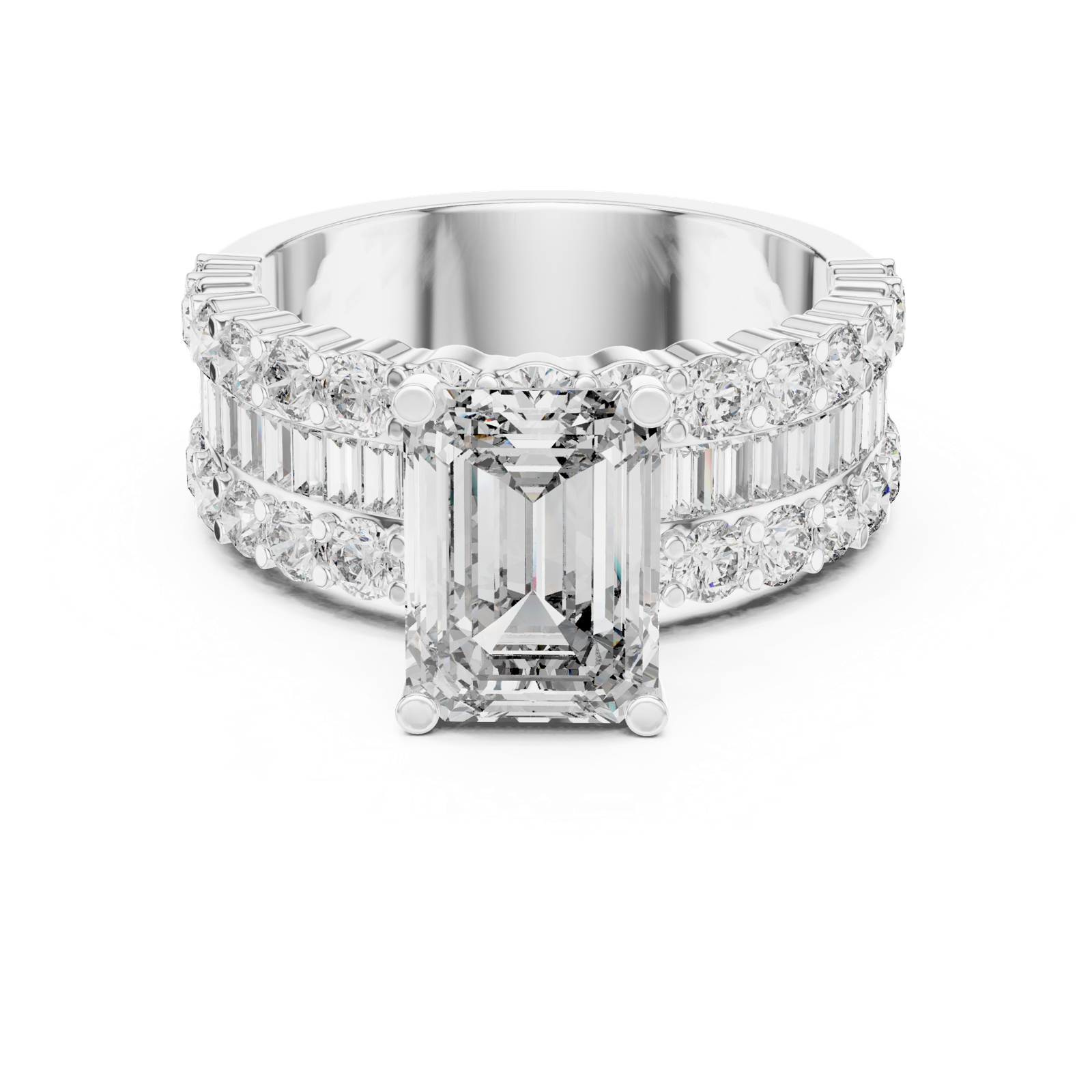 Gold Ring DDLR-199, White Gold, view 4