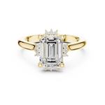 Gold Jewelry, Emerald center stone, Yellow Gold, view 4