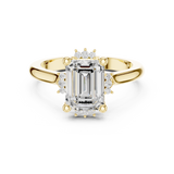 Gold Jewelry, Emerald center stone, Yellow Gold, view 4