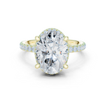 Gold Ring DDLR-172, Oval center stone, Yellow Gold