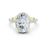 Gold Ring DDLR-172, Oval center stone, Yellow Gold