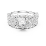 Gold Ring DDLR-443, Radiant center stone, White Gold, view 4