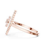 Gold Ring ALR-177, Rose Gold, view 3