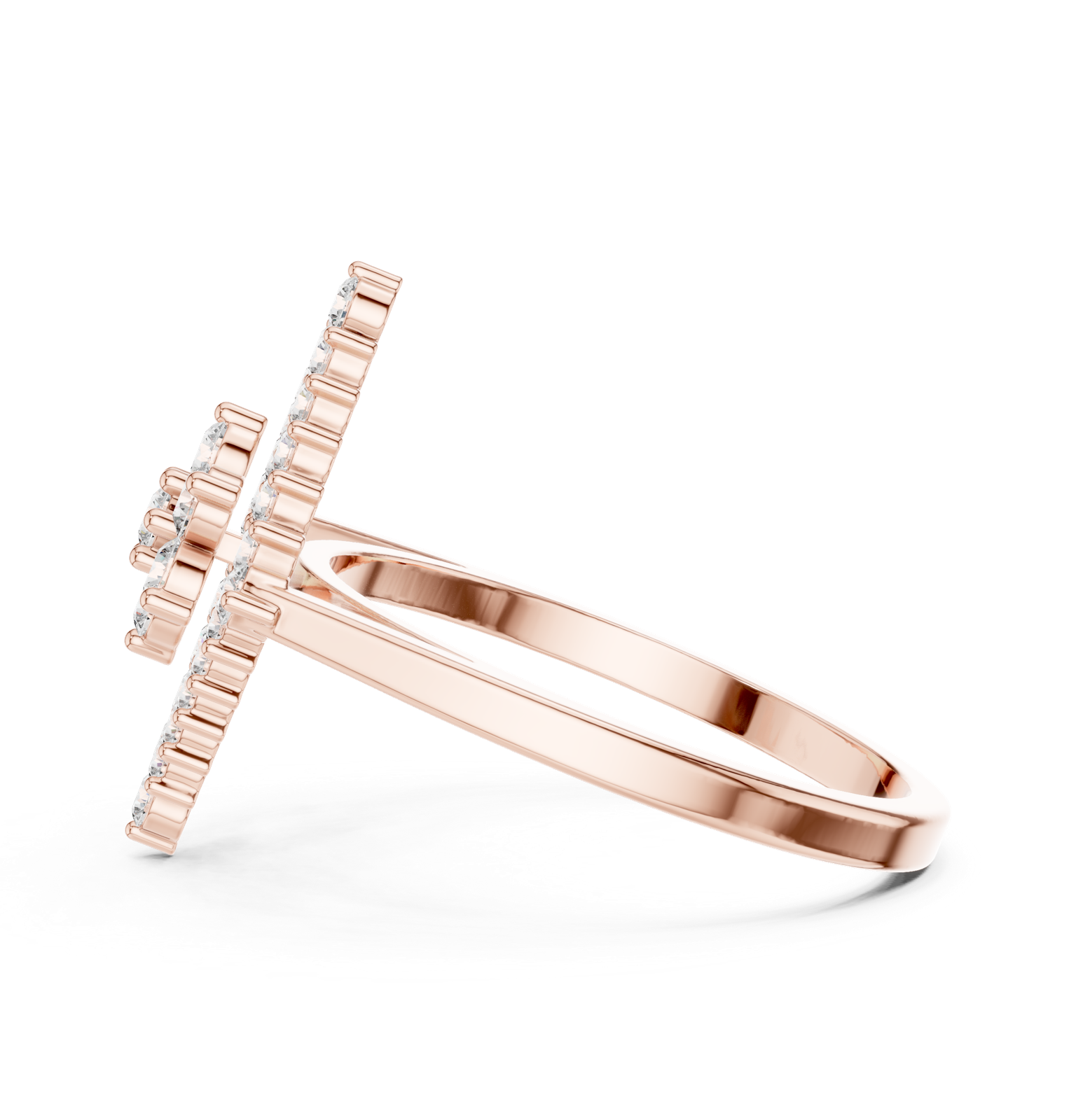 Gold Ring ALR-177, Rose Gold, view 3