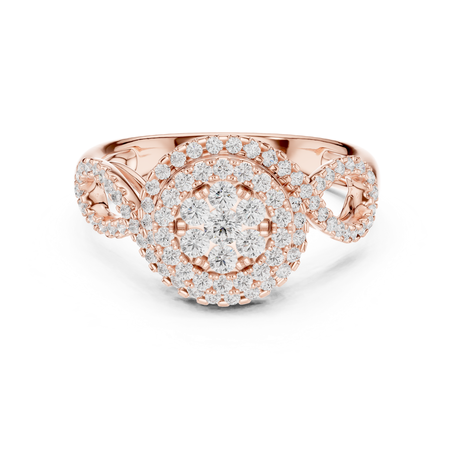 Gold Ring DDLR-757, Rose Gold, view 4
