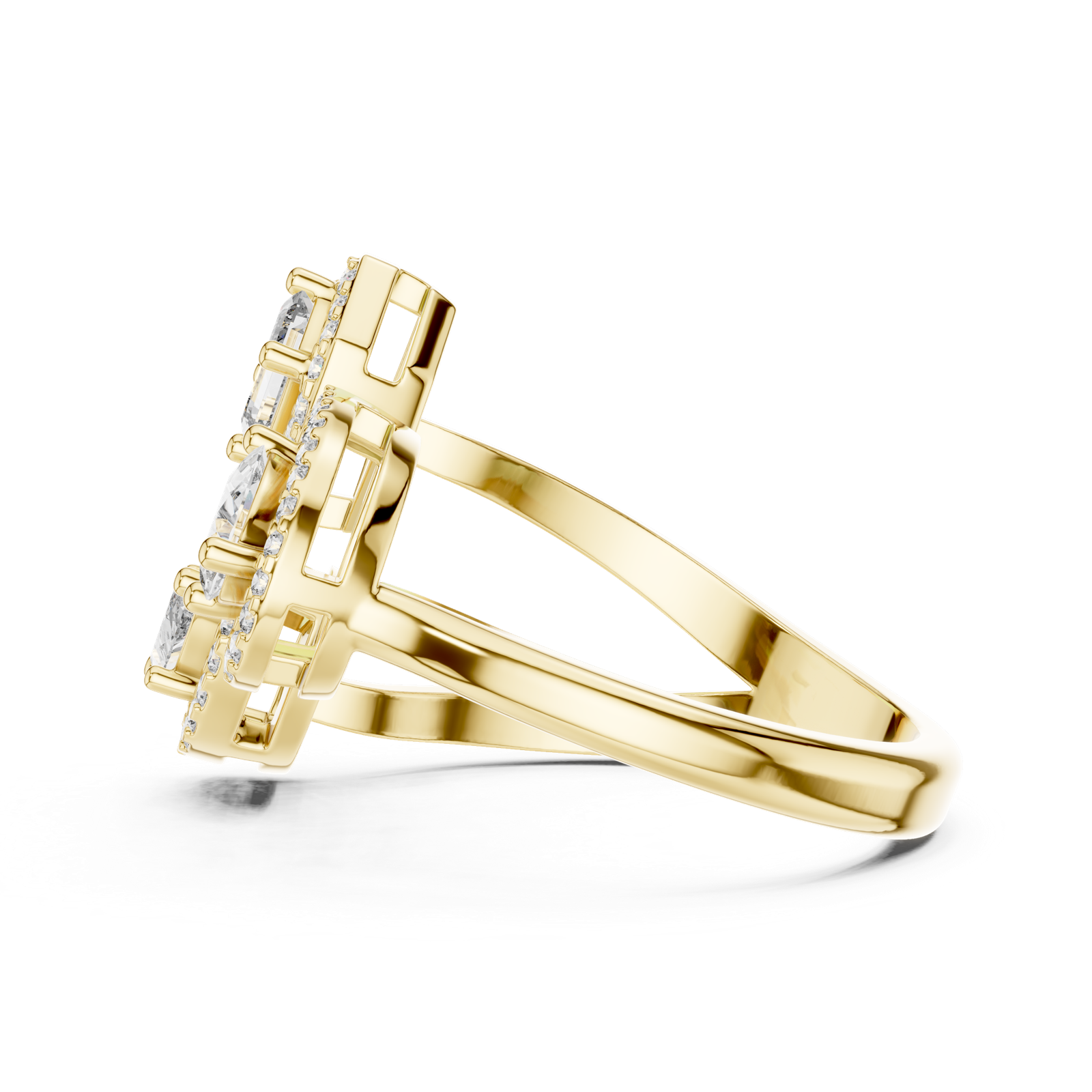 Gold Ring L03-504, Yellow Gold, view 3