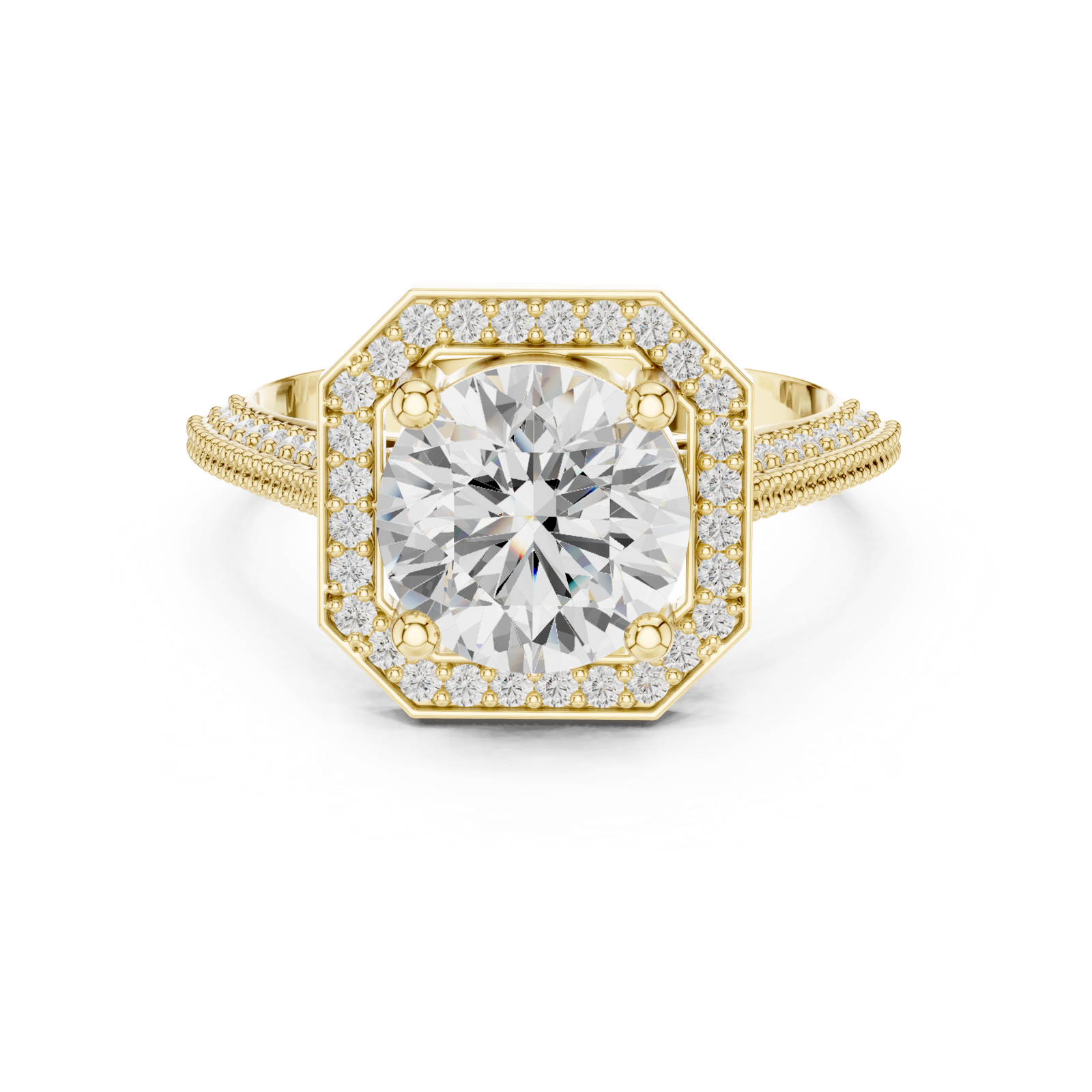 Gold Ring DDLR-407, Yellow Gold, view 4
