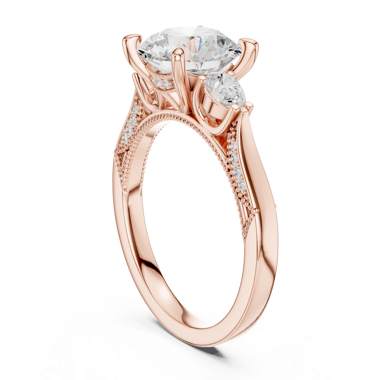 Gold Ring DDLR-1045, Rose Gold, view 1