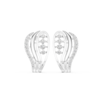 14K Solid Gold Lab Diamond Leaf Cluster Earrings, White Gold