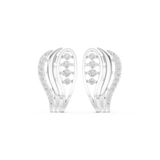 14K Solid Gold Lab Diamond Leaf Cluster Earrings, White Gold