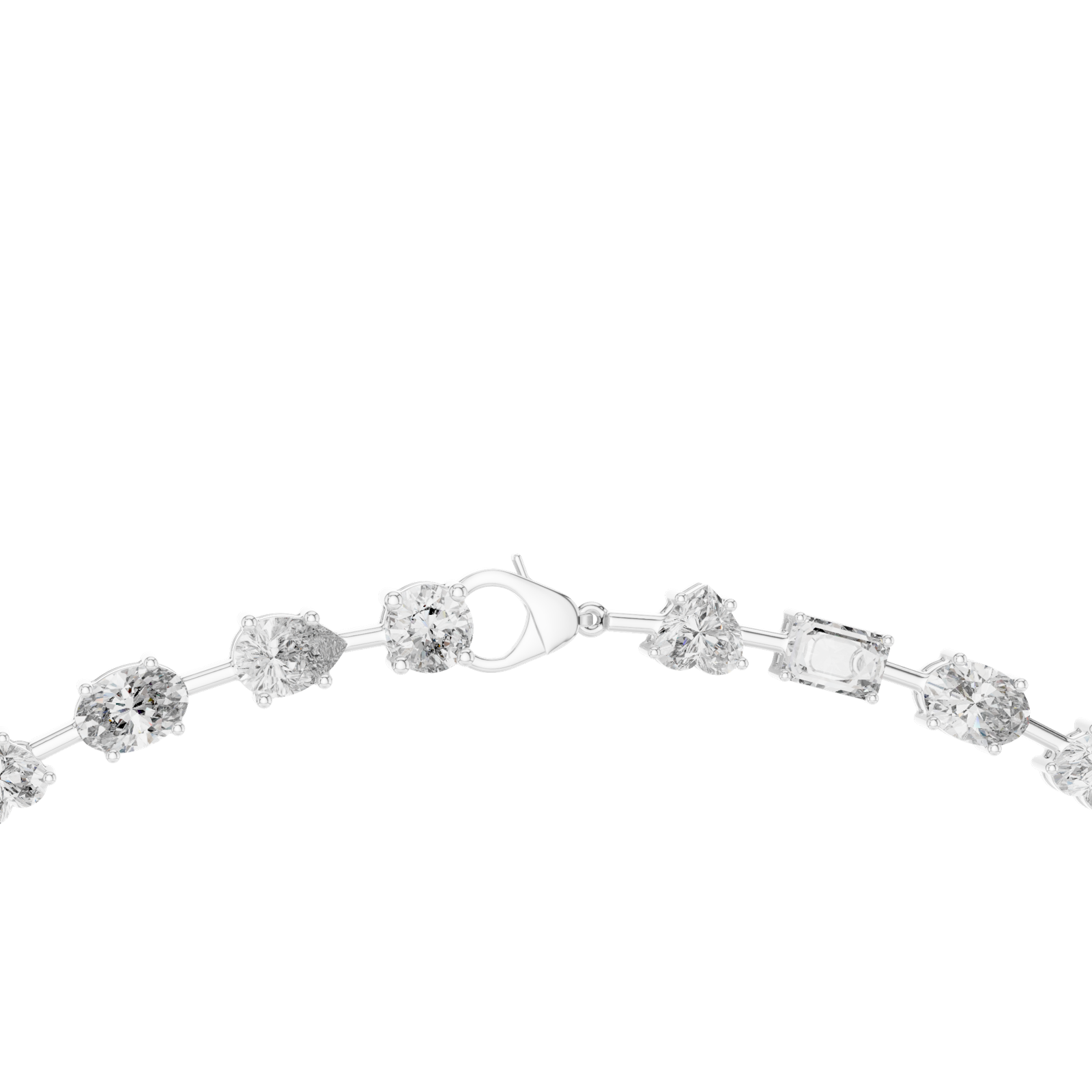 14K Solid Gold Lab Diamond Tennis Necklace, White Gold, view 4