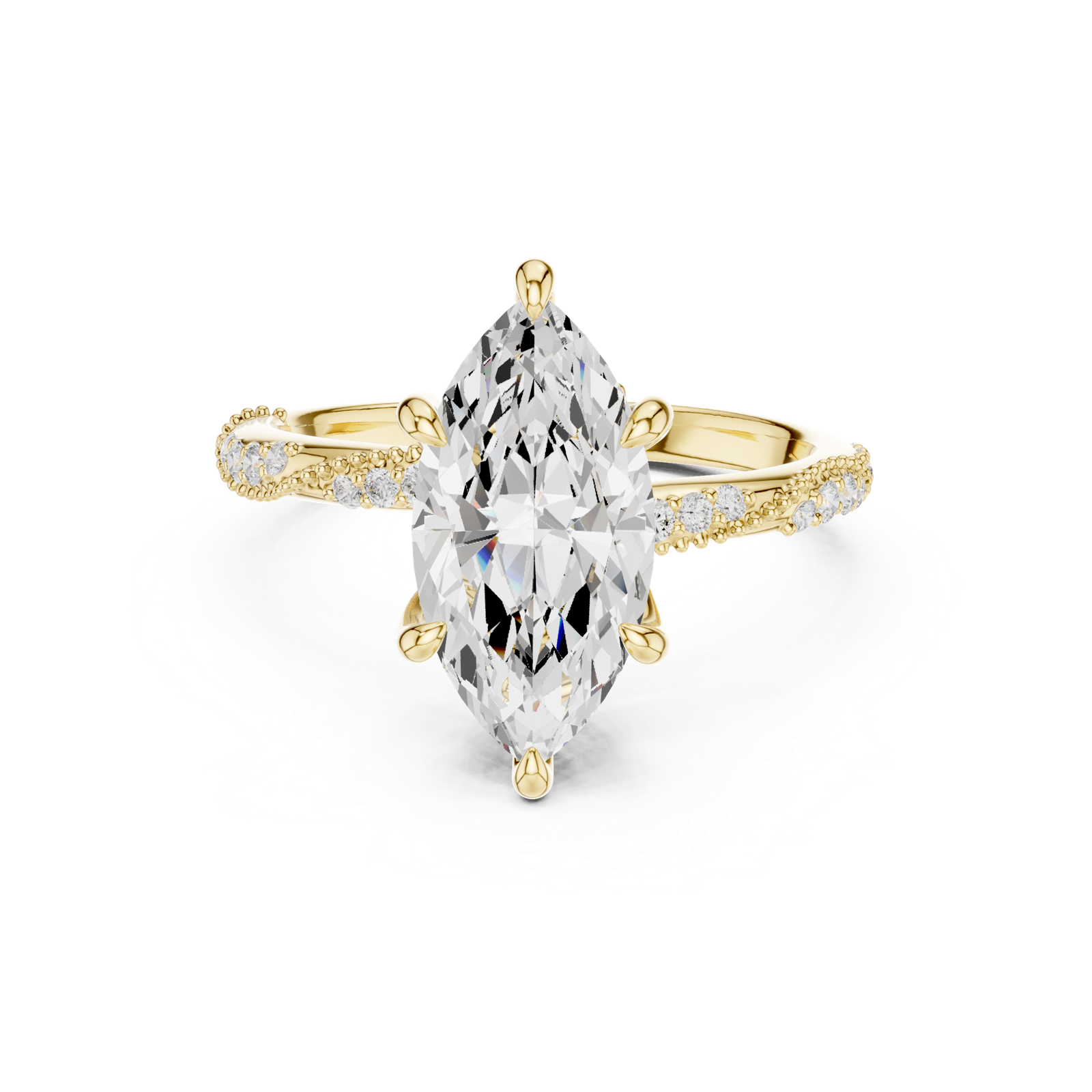 Gold Ring DDLR-964, Yellow Gold, view 4