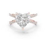 Gold Jewelry, Heart center stone, Rose Gold