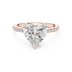 Gold Jewelry L36-16, Heart center stone, Rose Gold, view 4
