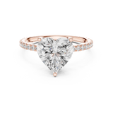 Gold Jewelry L36-16, Heart center stone, Rose Gold, view 4