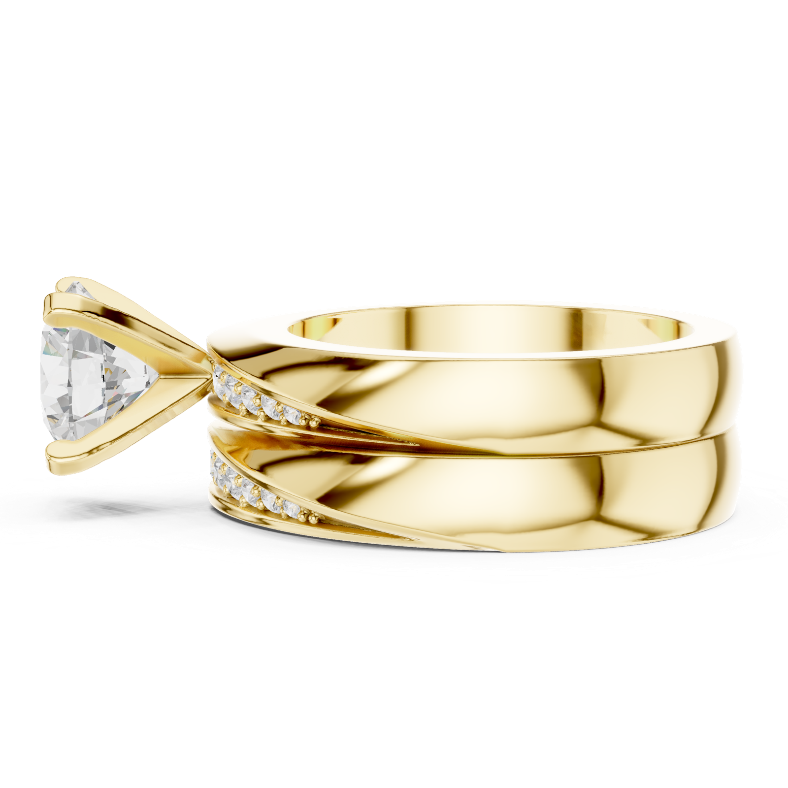 Gold Ring DDLR-291, Yellow Gold, view 3