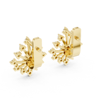 Gold Earrings L03-11, Yellow Gold, view 3