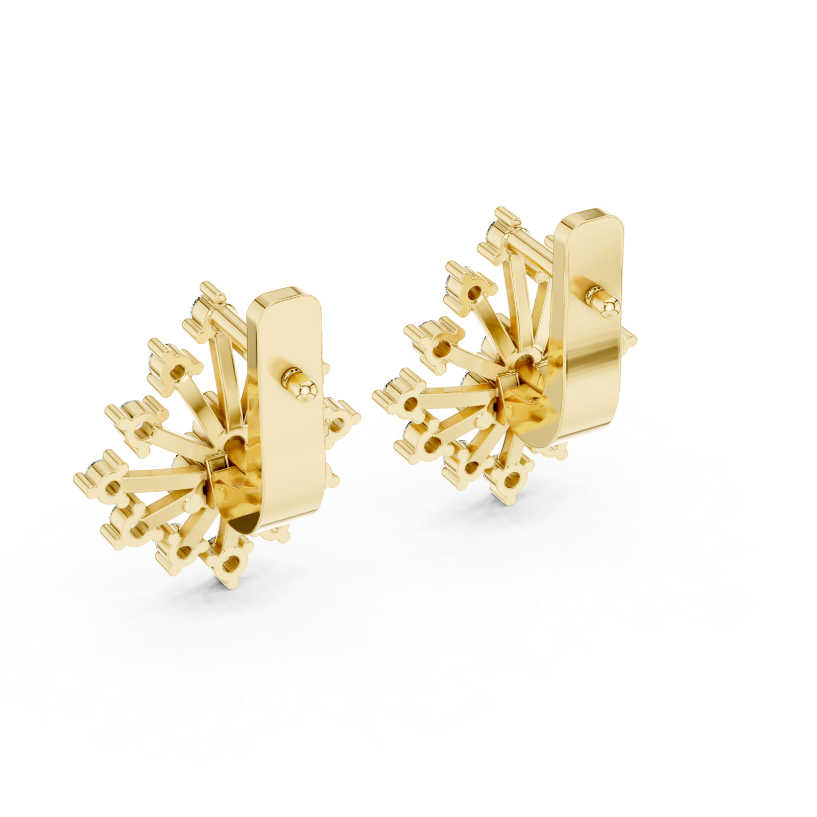 Gold Earrings L03-11, Yellow Gold, view 3