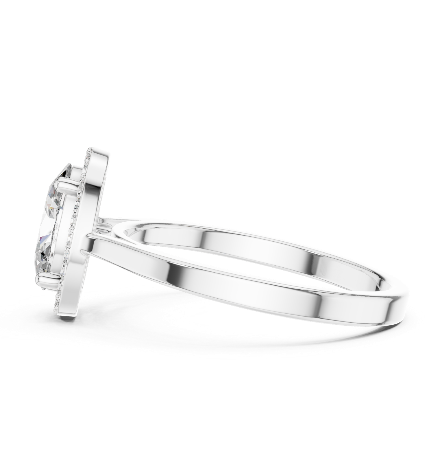 Gold Ring ALR-116, White Gold, view 3