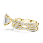 Gold Ring DDLR-300, Oval center stone, Yellow Gold, view 3