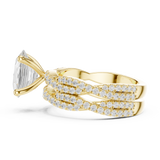 Gold Ring DDLR-300, Oval center stone, Yellow Gold, view 3