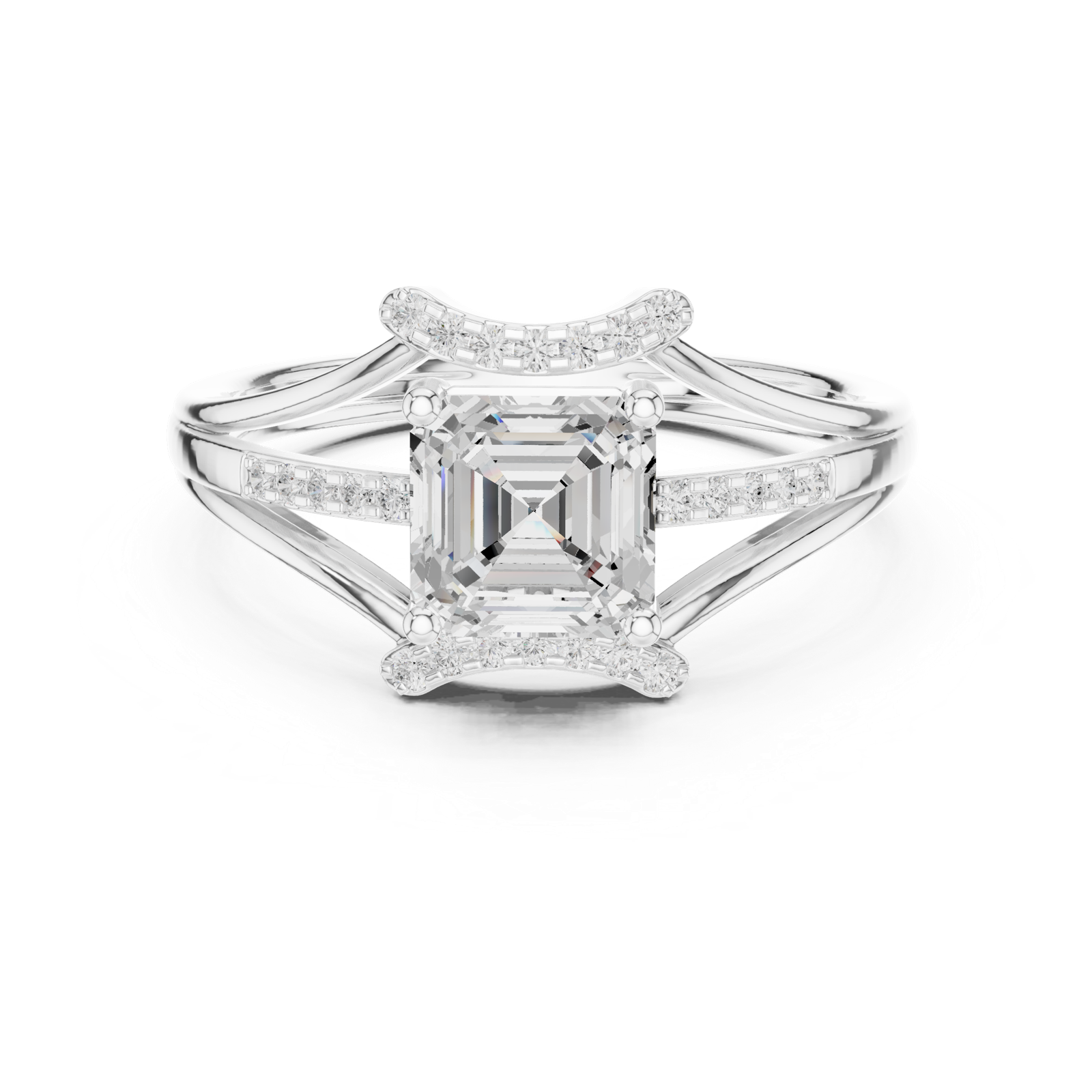 Gold Ring DDLR-505, White Gold, view 4