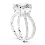 Gold Jewelry, Emerald center stone, White Gold, view 1