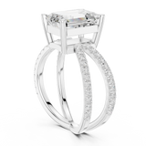 Gold Jewelry, Emerald center stone, White Gold, view 1