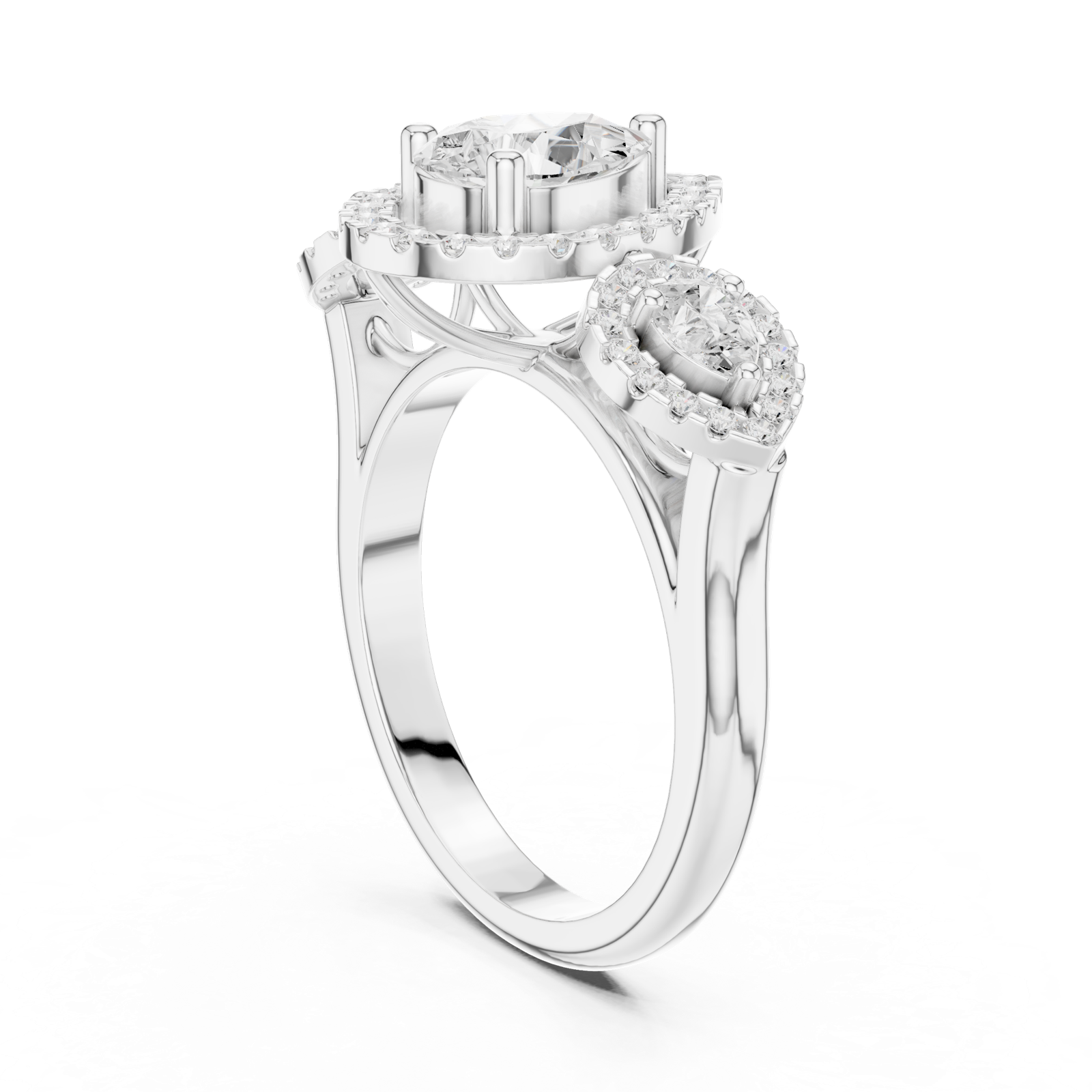 Gold Ring DDLR-317, White Gold, view 1