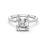 Gold Jewelry, Asscher center stone, White Gold