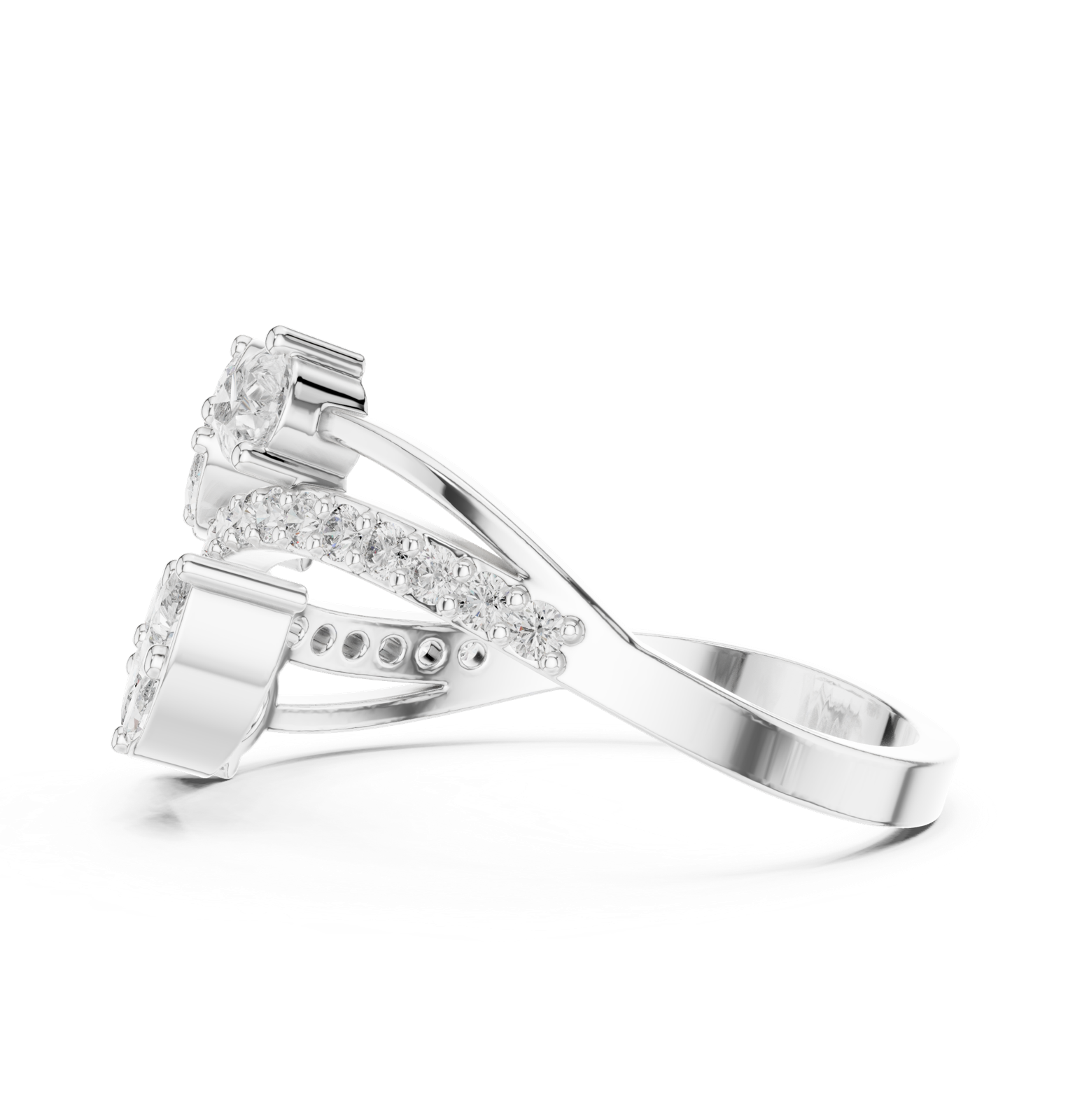 Gold Ring HLR -58, White Gold, view 3