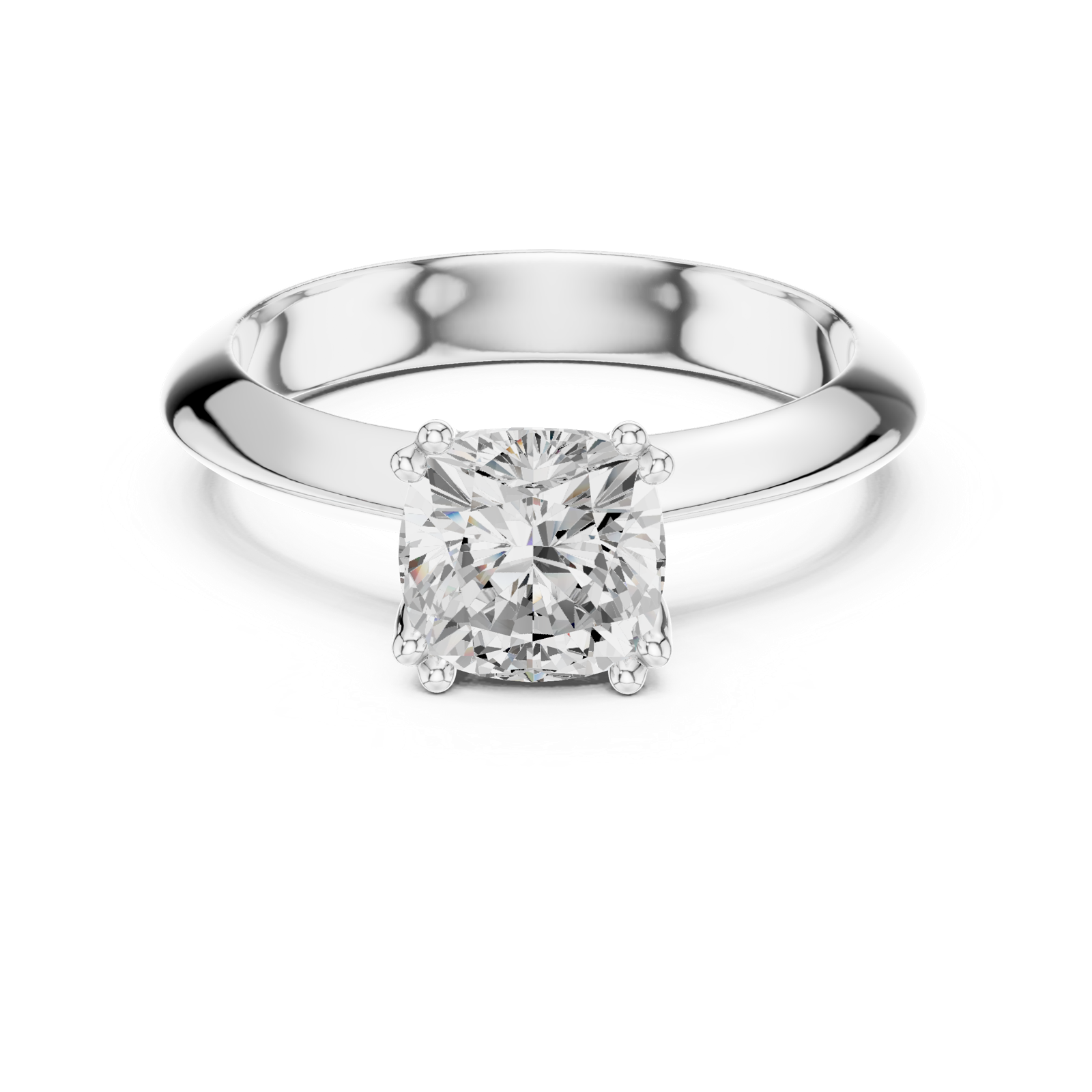 Gold Jewelry L36-8, Cushion center stone, White Gold, view 4
