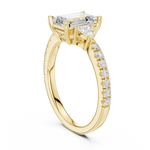 Gold Ring, Emerald center stone, Yellow Gold, view 1