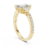 Gold Ring, Emerald center stone, Yellow Gold, view 1