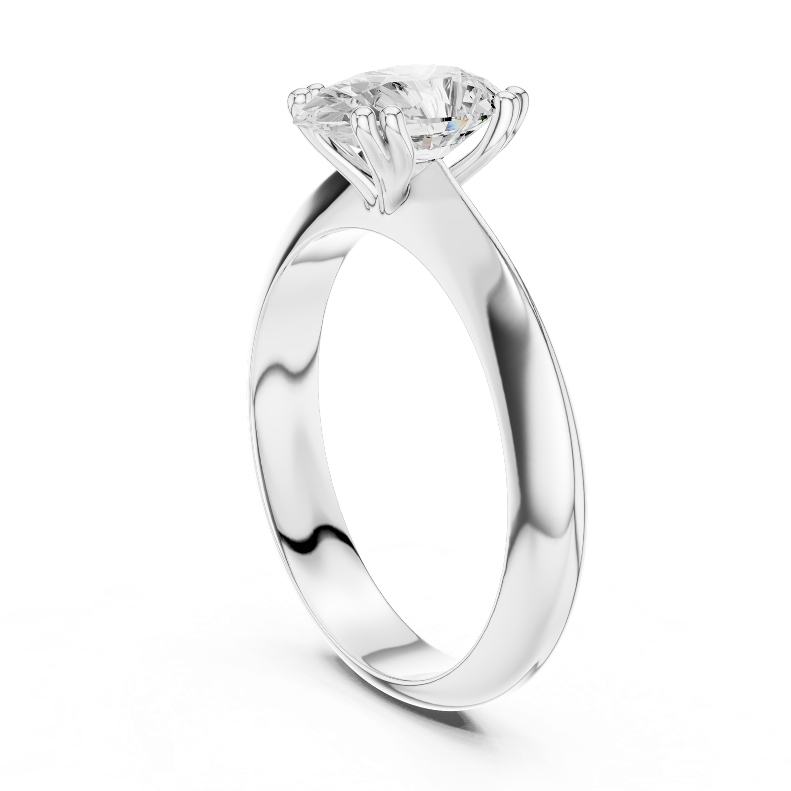 Gold Jewelry L36-8, Pear center stone, White Gold, view 1
