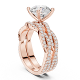 Gold Ring DDLR-300, Round center stone, Rose Gold, view 1