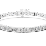14K Solid Gold Lab Diamond Bracelet, White Gold