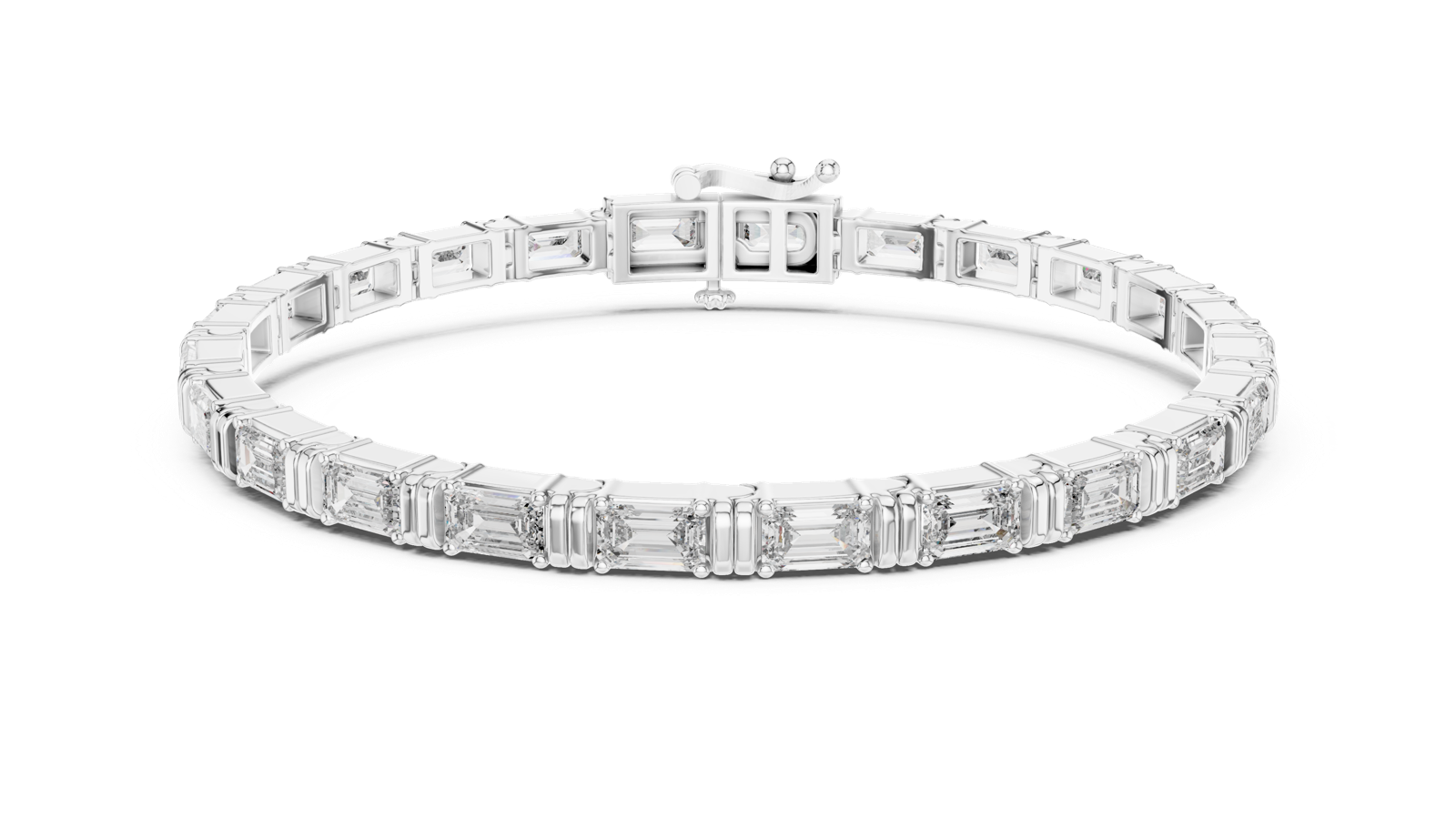 14K Solid Gold Lab Diamond Bracelet, White Gold