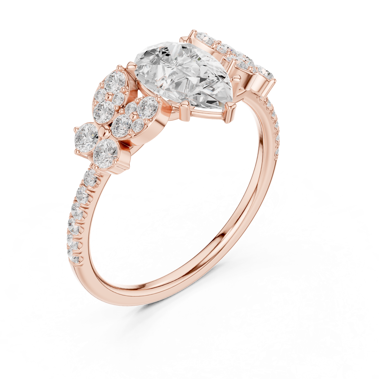 Gold Ring DDLR-1083, Rose Gold, view 2