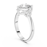 Gold Jewelry L35-66, Heart center stone, White Gold, view 1
